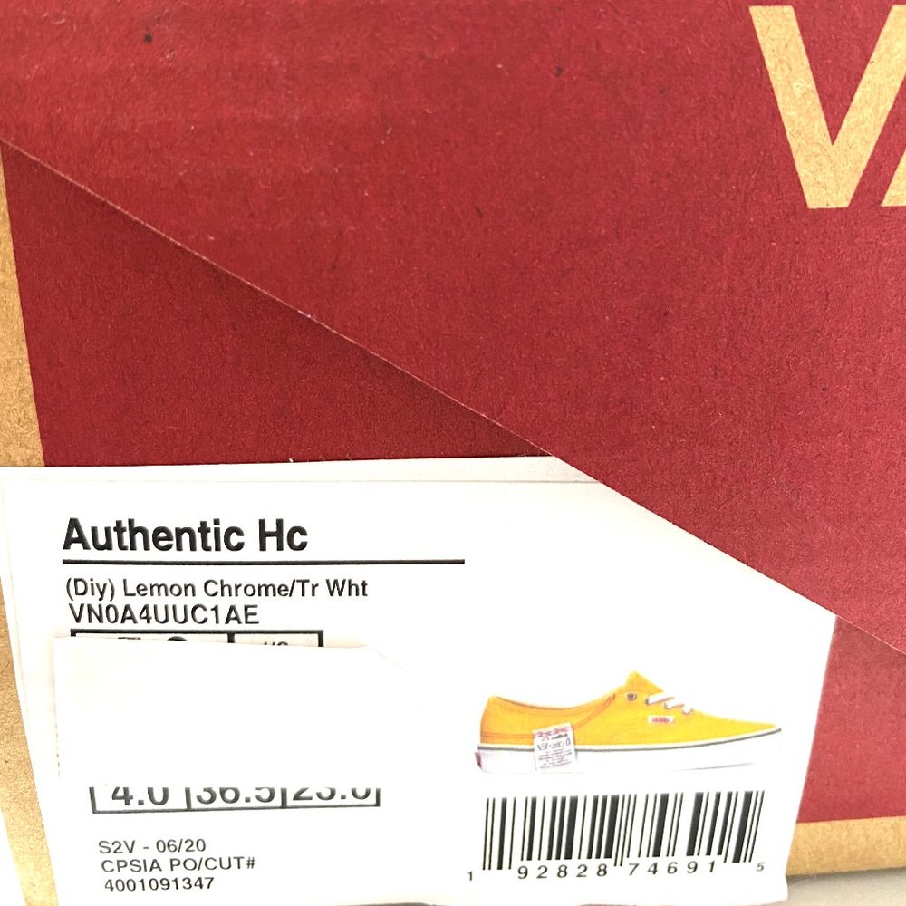 🌹 Spring Sale 🌹 VANS Authentic Hc Diy Lemon Canvas Women's Size 7 VN0A4UUC1AE - Picture 15 of 15